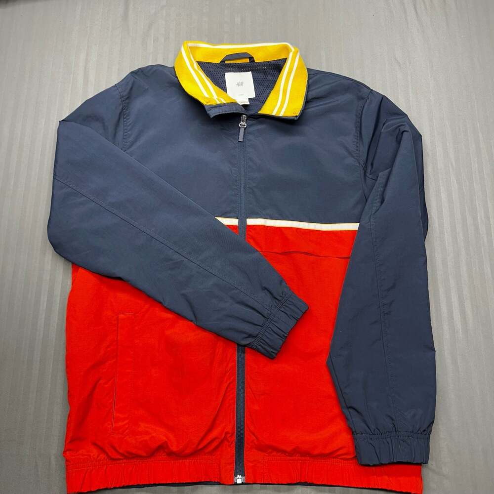 EUC H&M L.O.G.G. Colorblock Windbreaker Jacket Size Medium